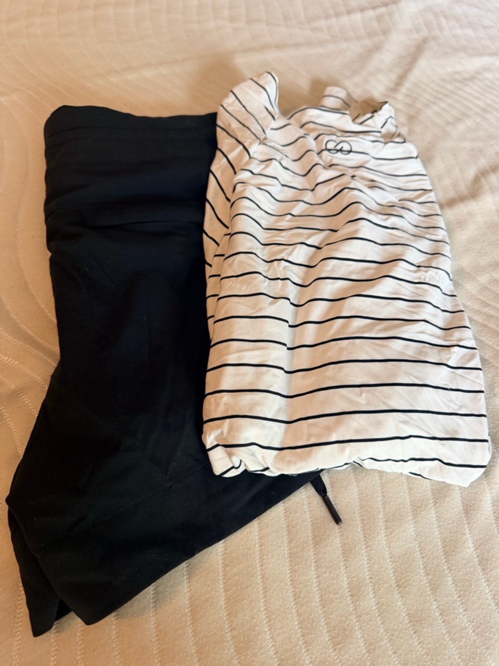CALIA by Carrie Underwood Black and White Striped Women’s Swim Set